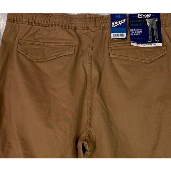 Plugg Mens XL NEW NWT Boardwalk Tan Stretch Jogger Pants - Picture 9 of 10